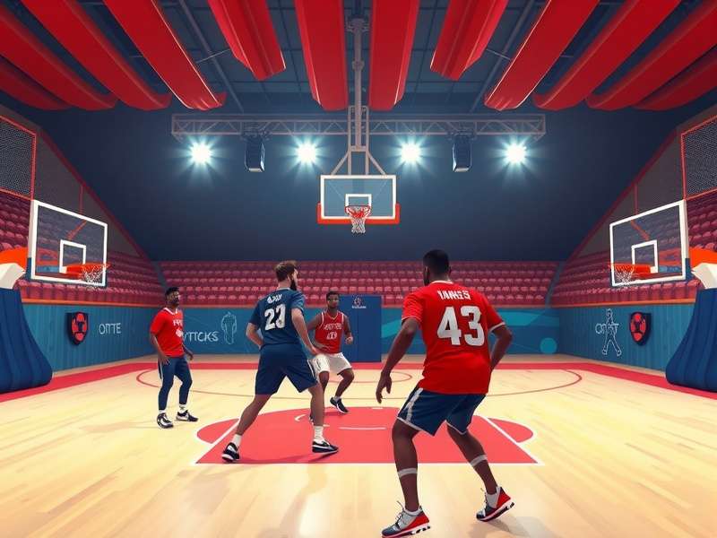 VR Hoop King multiplayer mode showing multiple players in virtual court